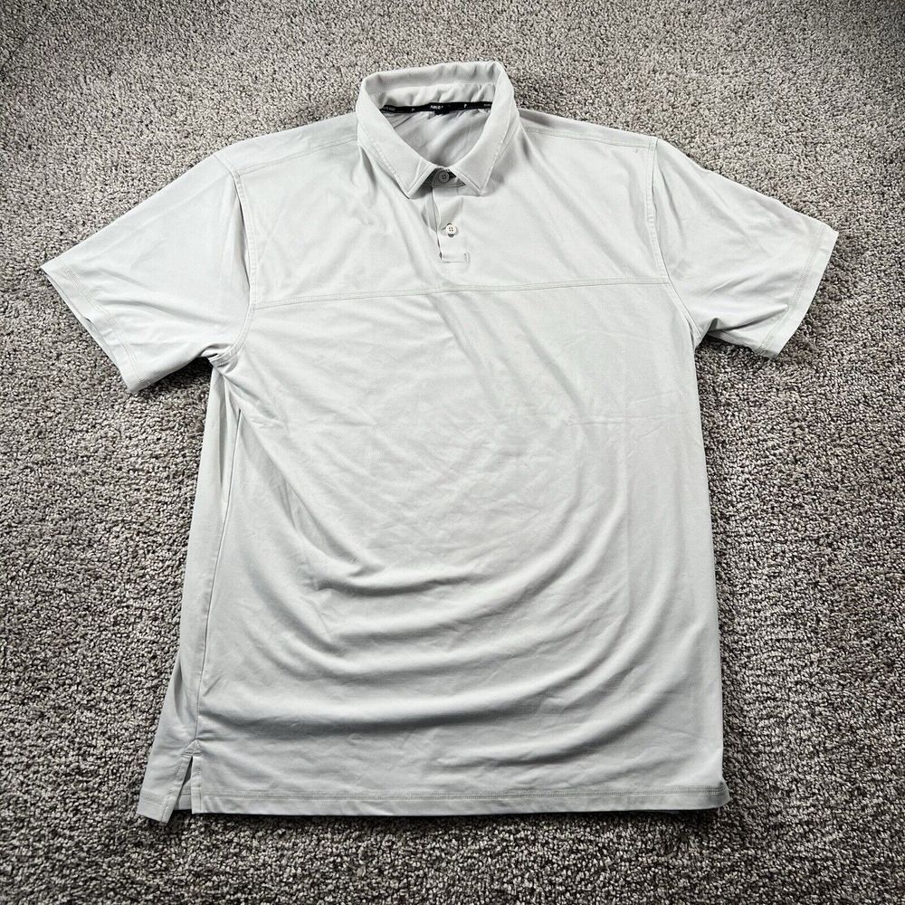 Public Rec Shirt Men Large Gray Golf Performance Polo Stretch Activewear Dadcore